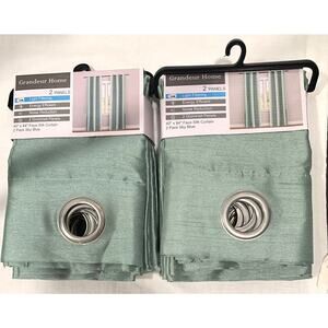 Grandeur Home 4 Panels 40"x84" Faux Silk Curtain Taupe